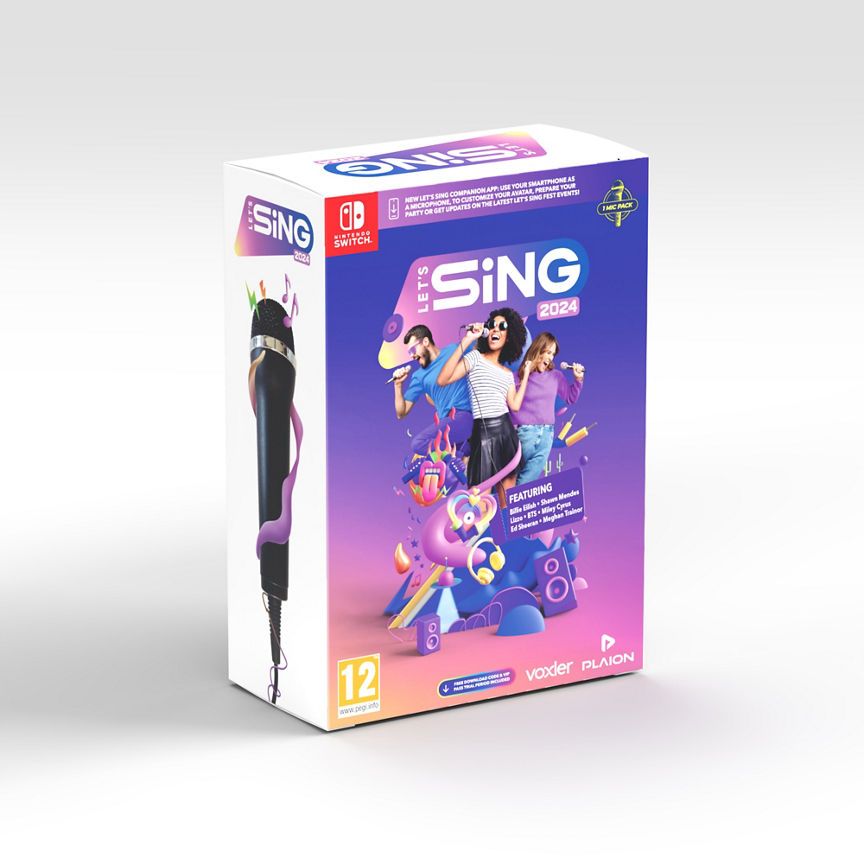 Nintendo Switch Let's Sing 2024 (1 Mic Bundle) GOODS ASDA   