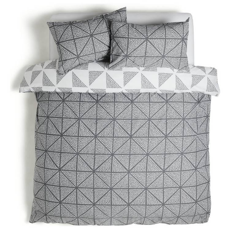Habitat Stockholm Diamond Dash grey bedding set single, imported from the UK