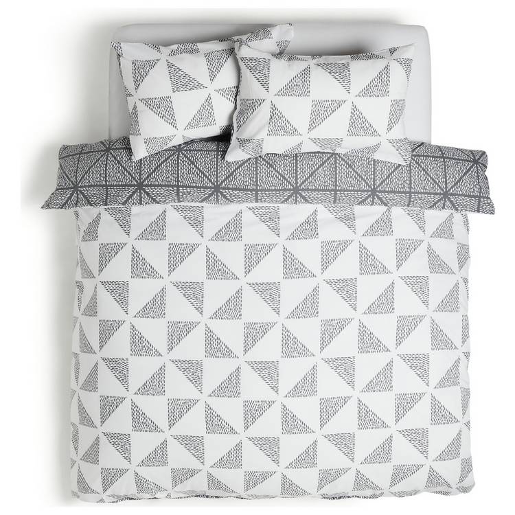 Habitat Stockholm Diamond Dash grey bedding set single, imported from the UK
