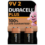 Duracell Plus alkaline 9V batteries pack of 2, UK version