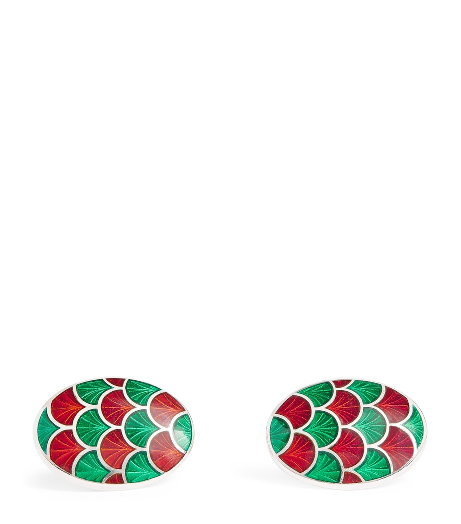 Deakin & Francis sterling silver enamel oval cufflinks - British product