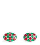 Deakin & Francis sterling silver enamel oval cufflinks - British product