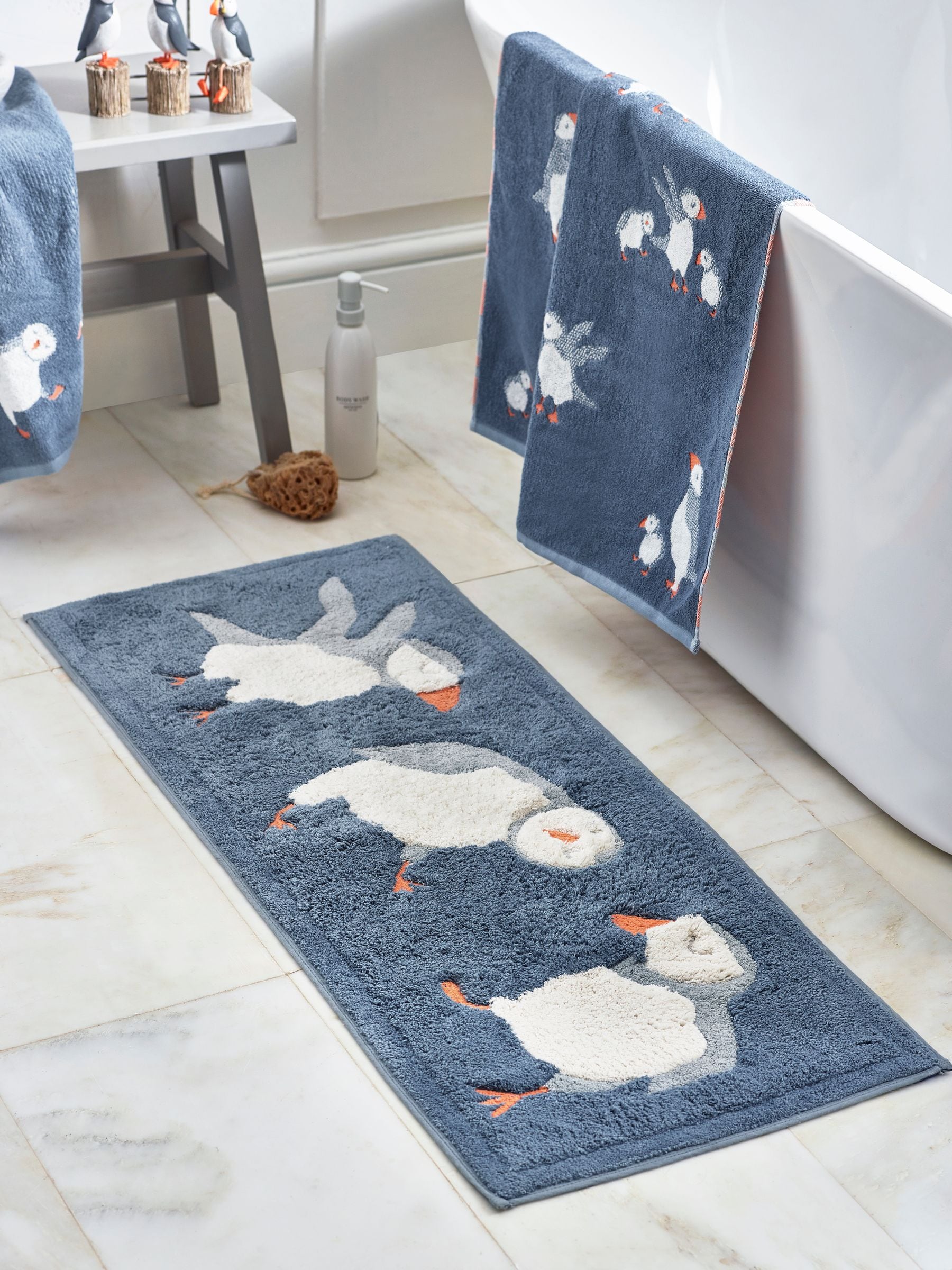 Blue Puffin 100% Cotton Bath Mat