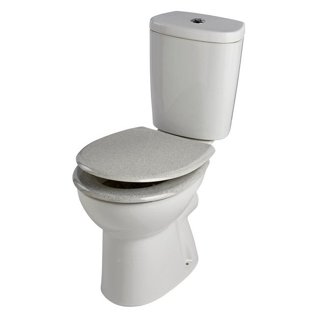 Argos Home grey glitter slow close toilet seat - British product