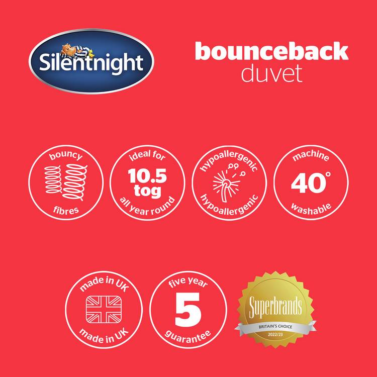 Silentnight Bounceback 10.5 Tog duvet Single, imported from the UK