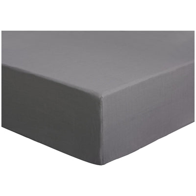 McGrocer Habitat Easycare Plain Flint Grey Fitted Sheet - Double- Buy online at McGrocer