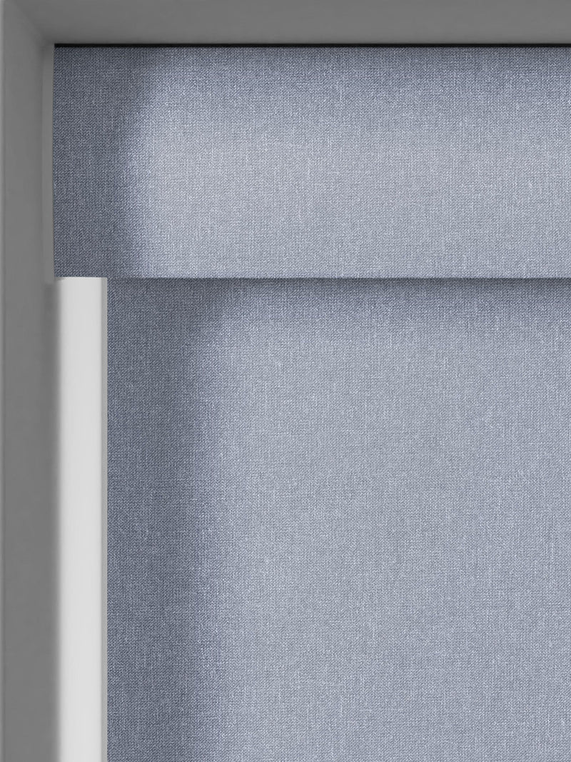 Next Denim Blue made to measure roller blind, imported from the UK