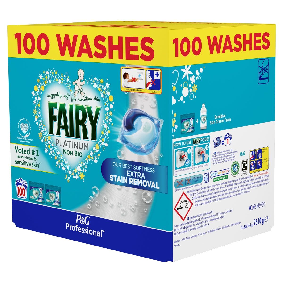 Fairy Non Bio Platinum Pods with Extra Stain Removal, 100 Wash GOODS Costco UK