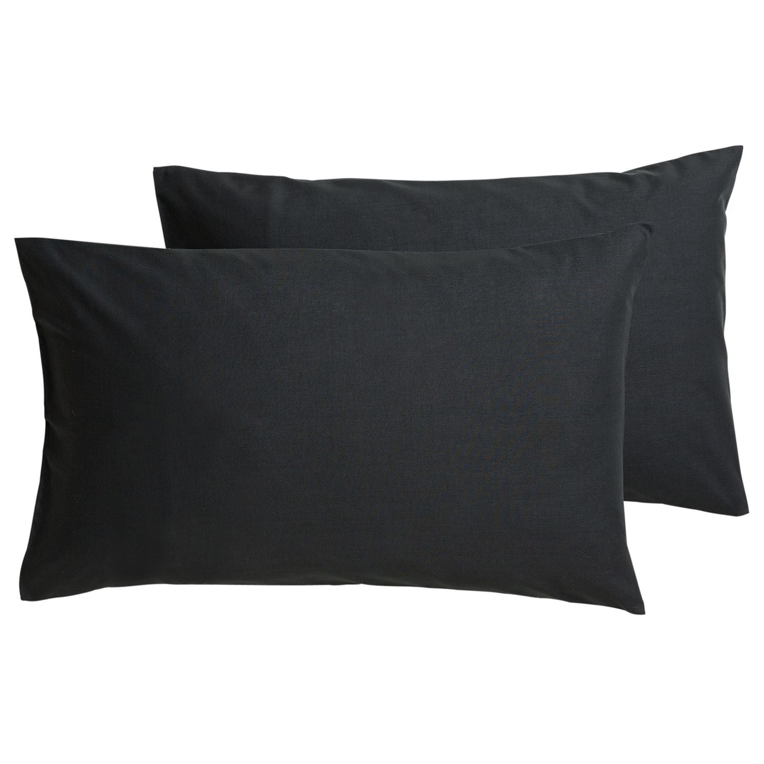 Habitat Easycare Polycotton Standard Pillowcase Pair - Black