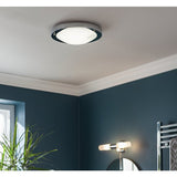 Argos Home Bowden LED flush light brushed chrome 31cm, UK version