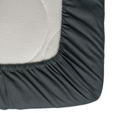 Habitat Cotton Rich 180TC Plain Charcoal Fitted Sheet-Double