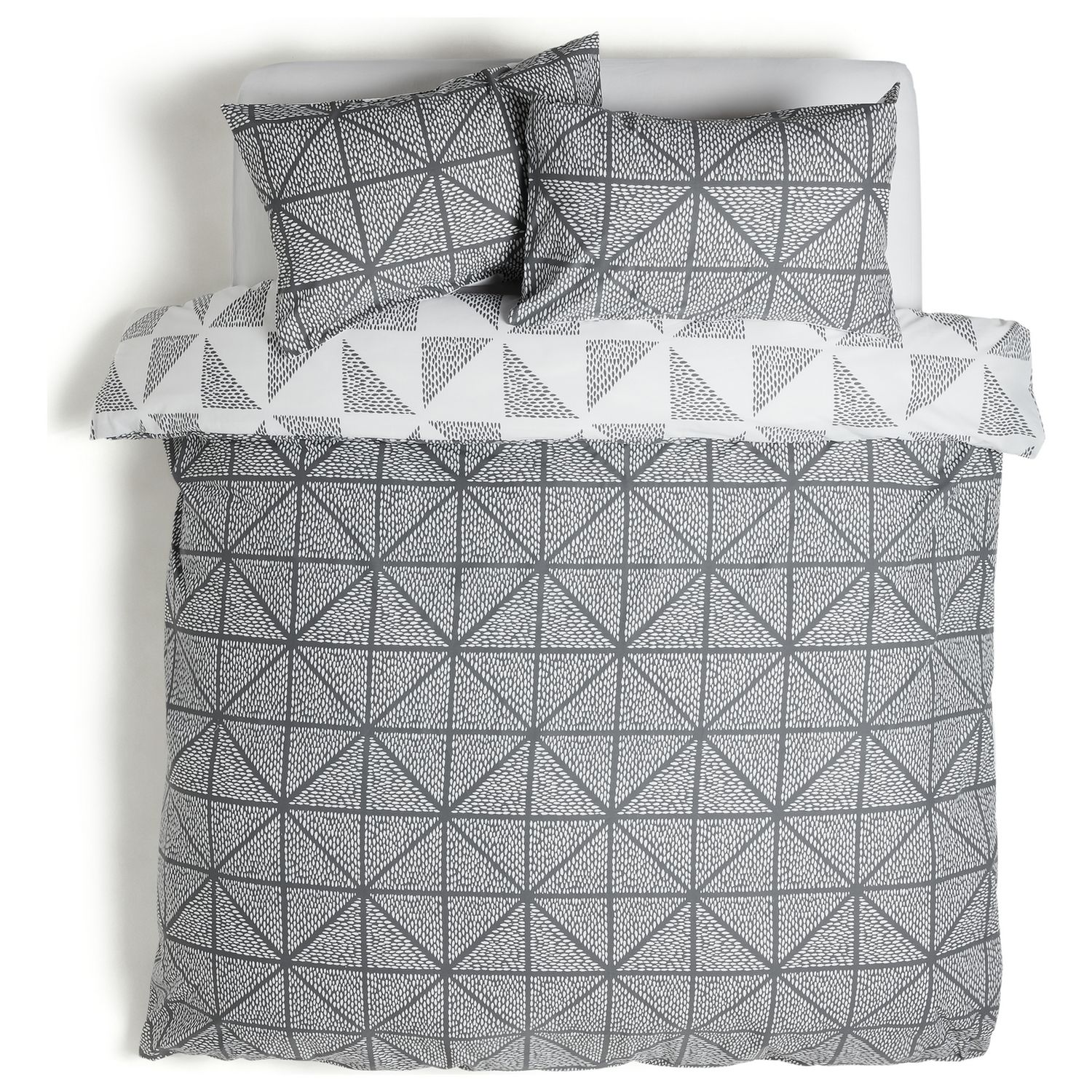 Habitat Stockholm Diamond Dash Grey Bedding Set - Kingsize
