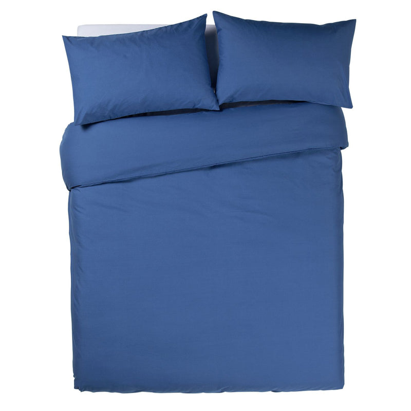 Habitat Easycare Plain Ink Blue Bedding Set - Double