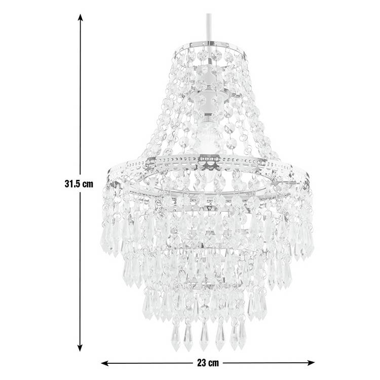 Argos Home Terri chrome clear lampshade 23cm, imported from the UK