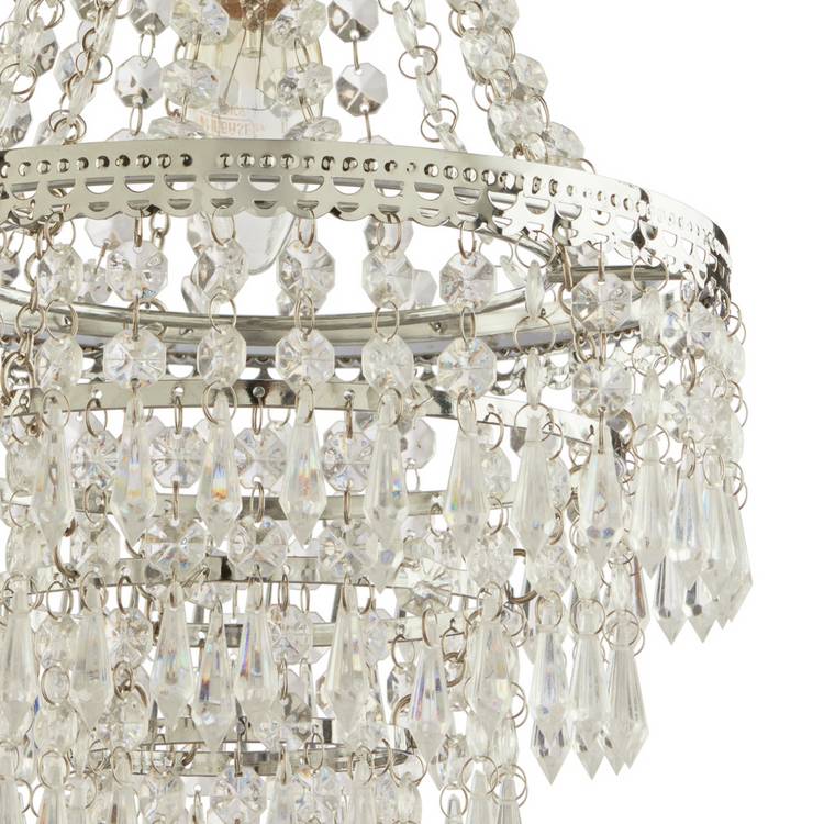 Argos Home Terri chrome clear lampshade 23cm, imported from the UK