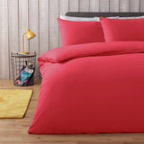 Habitat plain red single duvet set, imported from the UK