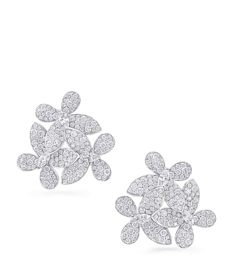Graff white gold diamond butterfly clip-on earrings - British product