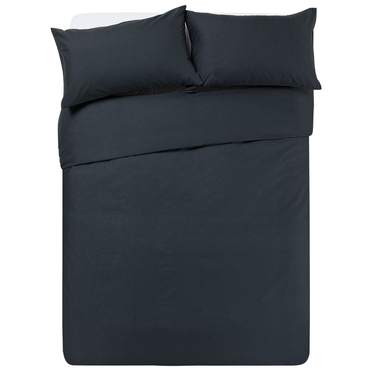 Habitat Easycare Plain Black Bedding Set - Double