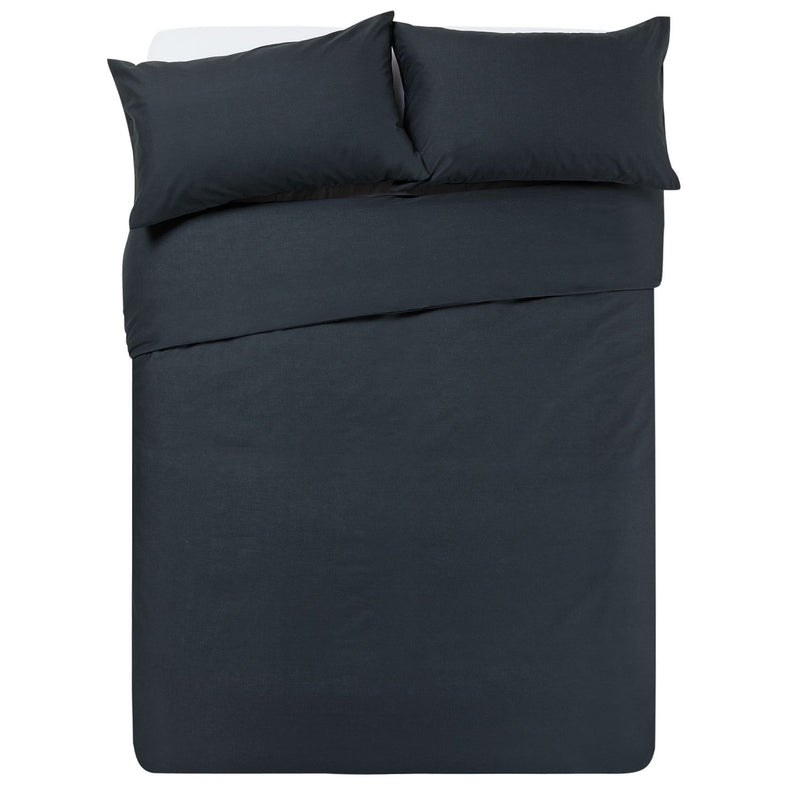Habitat Easycare Plain Black Bedding Set - Double
