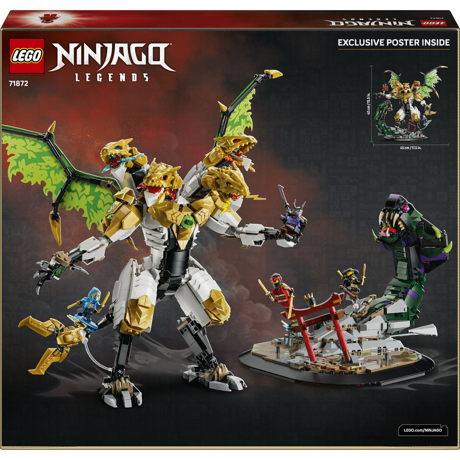 LEGO NINJAGO Ultra Dragon Battle building set with 4-headed dragon, UK version