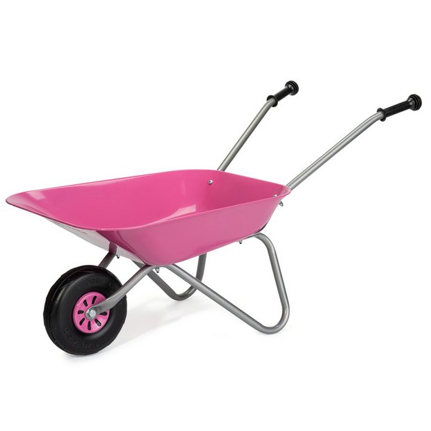 Rolly children's pink metal wheelbarrow, UK version
