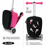 Micro Scooters pink suitcase scooter with LED wheels - British product