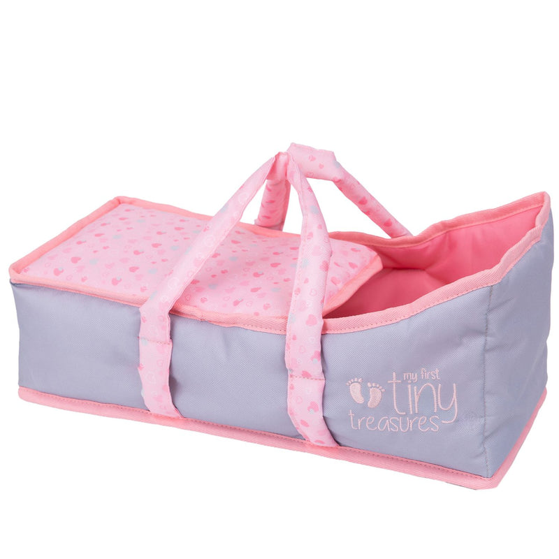 My First Tiny Treasures baby doll carry cot pink grey, UK version