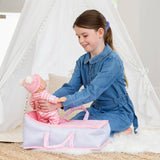 My First Tiny Treasures baby doll carry cot pink grey, UK version