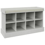 Kempton shoe bench in white finish with cushioned seat - British product