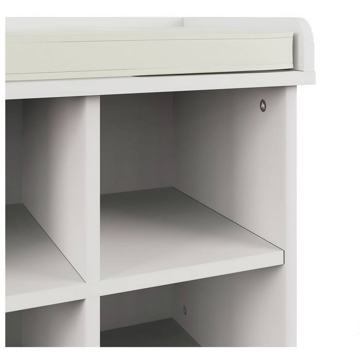 Kempton shoe bench in white finish with cushioned seat - British product