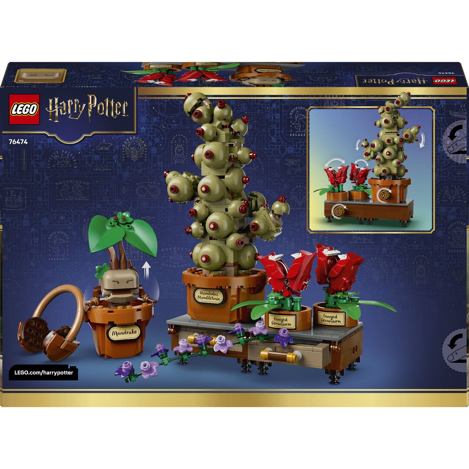 LEGO Harry Potter Herbology plants model kit box, UK version