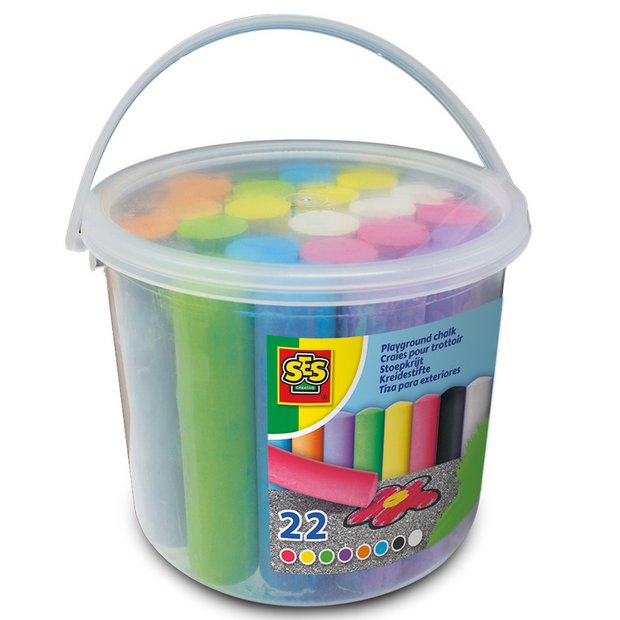 SES Creative Playground Chalk Bucket Multicolour 22 piece, UK version