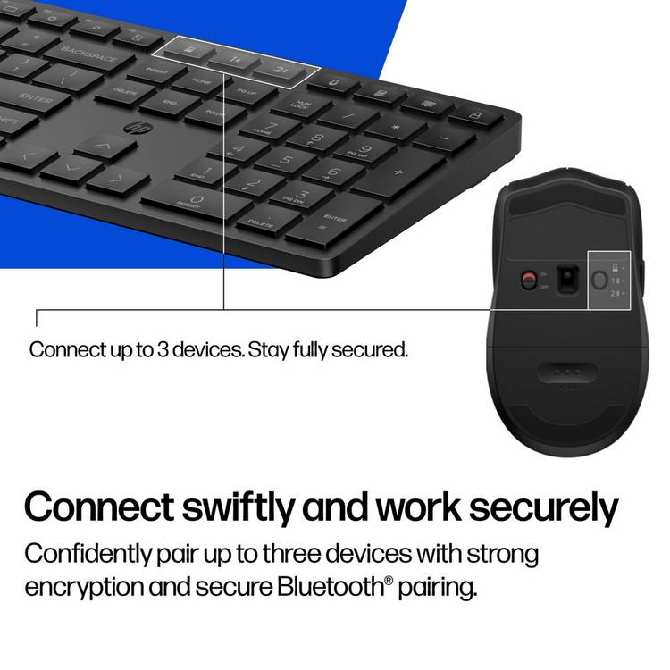HP 490C wireless keyboard and mouse combo black - British product