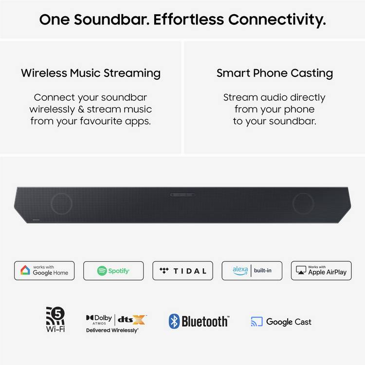 Samsung HW Q600H XU 3.1ch soundbar with wireless subwoofer, imported from the UK
