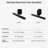 Samsung HW Q600H XU 3.1ch soundbar with wireless subwoofer, imported from the UK