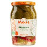 Melis Pickled Gherkins Garlic Pepper 680g, imported from the UK
