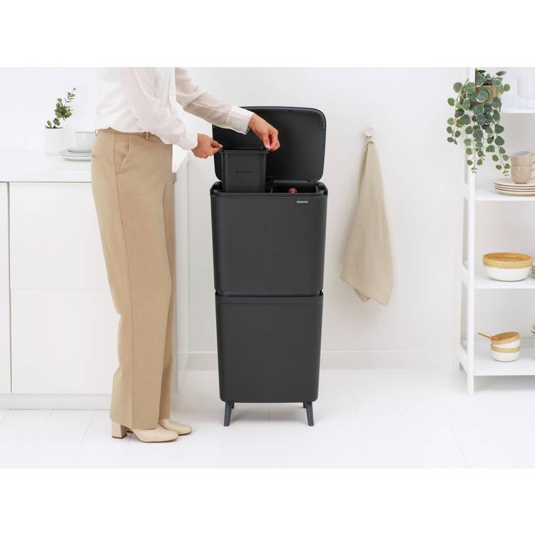 Brabantia recycle bin dark grey 25+10+10 litre, UK version