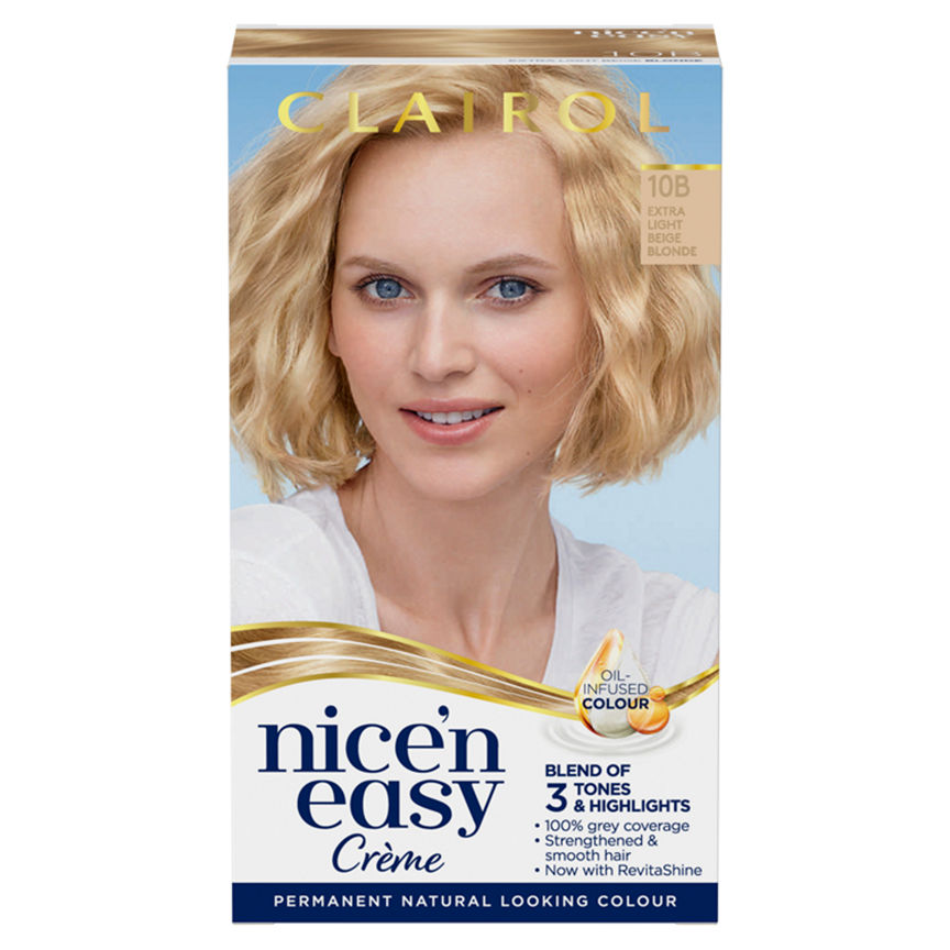 Clairol Nice’n Easy Permanent Hair Dye 10B Extra Light Beige Blonde