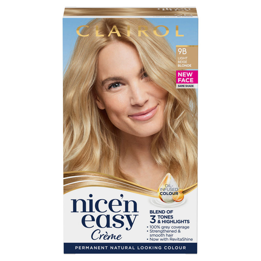 Clairol Nice’n Easy Permanent Hair Dye 9B Light Beige Blonde