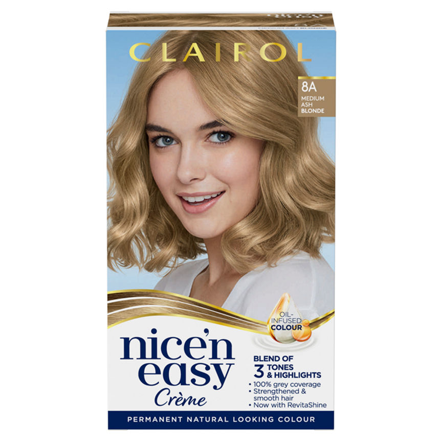 Clairol Nice’n Easy Permanent Hair Dye 8A Medium Ash Blonde