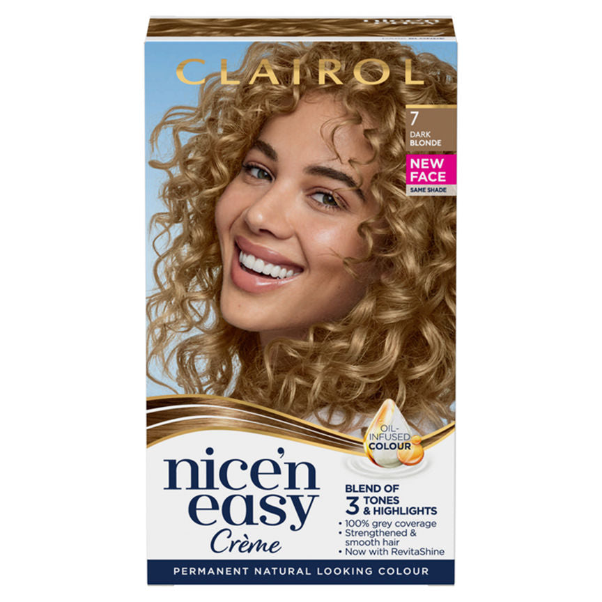 Clairol Nice’n Easy Permanent Hair Dye 7 Dark Blonde GOODS ASDA   