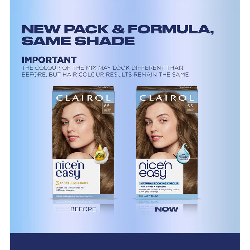 Clairol Nice'n Easy Hair Dye 6.5 Lightest Brown - British product