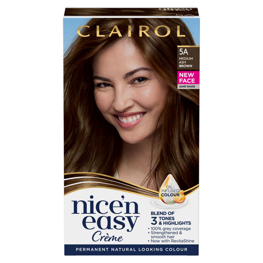 Clairol Nice’n Easy Permanent Hair Dye 5A Medium Ash Brown GOODS ASDA   