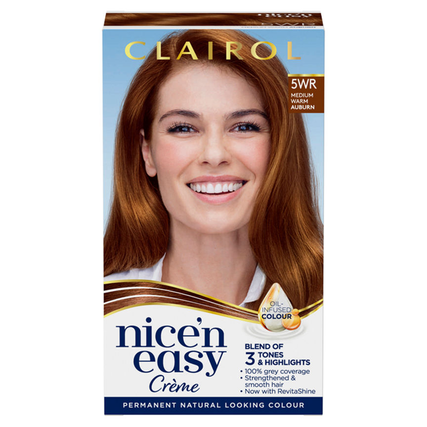 Clairol Nice’n Easy Permanent Hair Dye 5WR Medium Warm Auburn