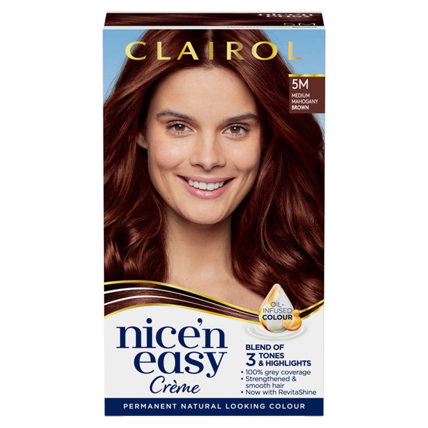 Clairol Nice’n Easy Permanent Hair Dye 5M Medium Mahogany Brown GOODS ASDA   