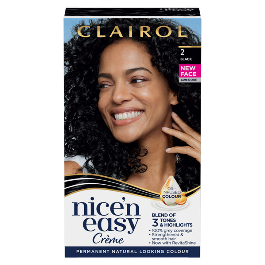 Clairol Nice’n Easy Permanent Hair Dye 2 Black GOODS ASDA   