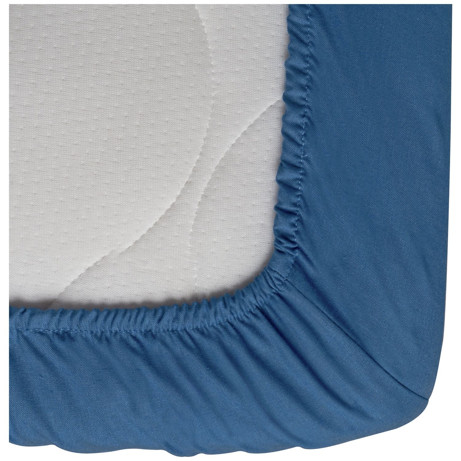 Habitat Plain Blue Fitted Sheet - Small Double