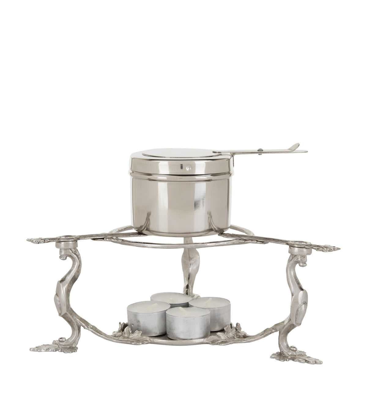 Ruffoni hammered stainless steel candle and gel warmer stand 26cm, imported from the UK