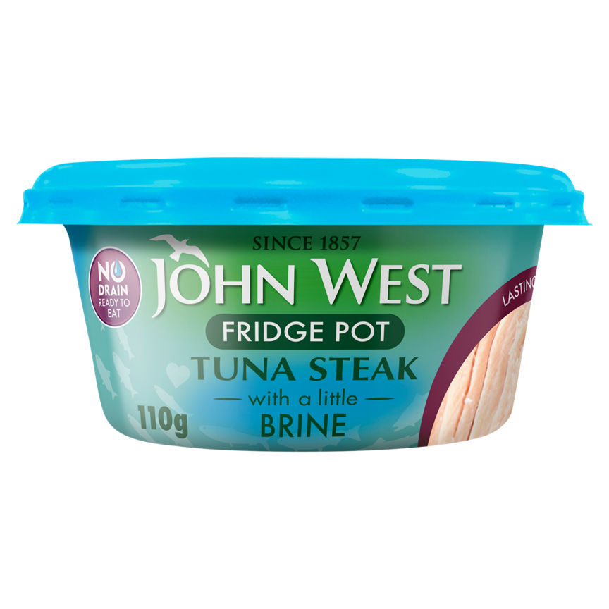 John West No Drain Fridge Pot Tuna Steak with a Little Brine