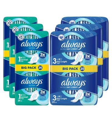 Always Ultra Normal Plus + Night Bundle Women's Toiletries Boots   